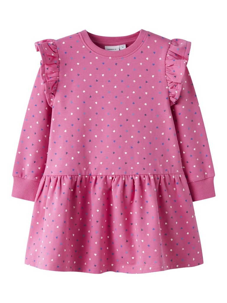 Name It Girls Heart Print Sweat Dress