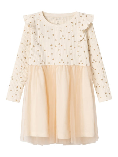Name it Girls Tulle Dress with Gold Hearts