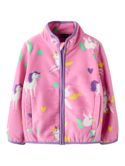 Name it Girls Fleece Zippy Cardigan - Unicorn