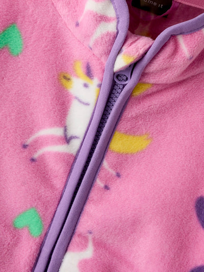 Name it Girls Fleece Zippy Cardigan - Unicorn