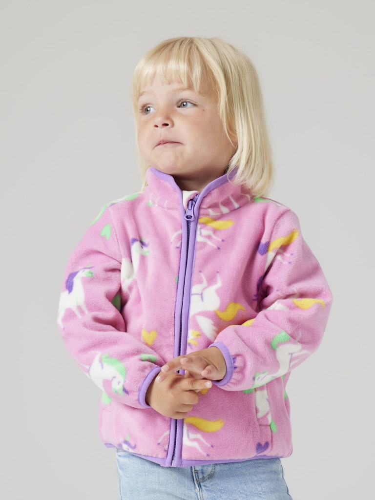 Name it Girls Fleece Zippy Cardigan - Unicorn