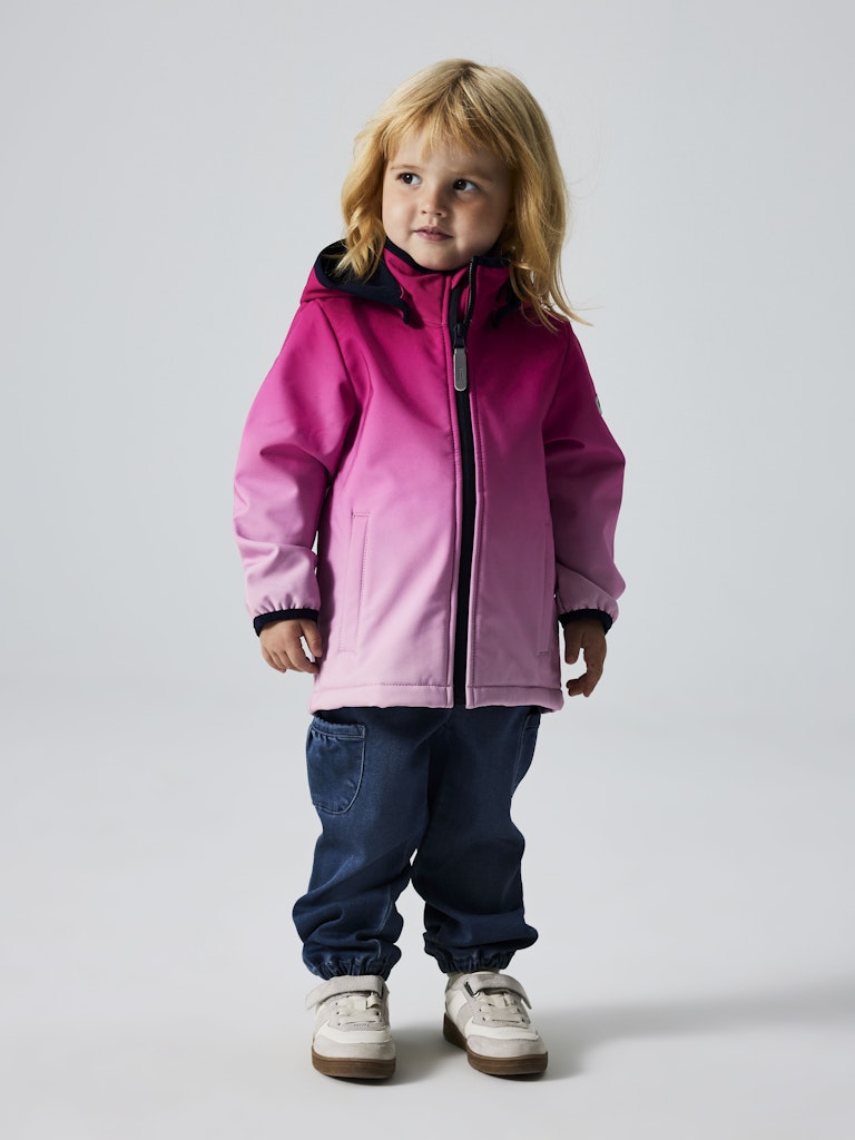 Name it Toddler Girls Waterproof Softshell Jacket - Dipdye Pink