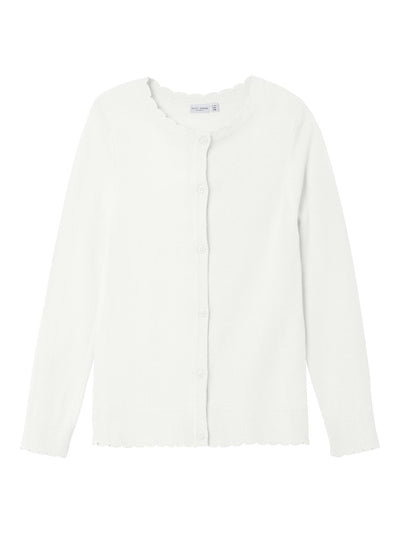 Name it Girls Long-Sleeved Knit Cardigan - White