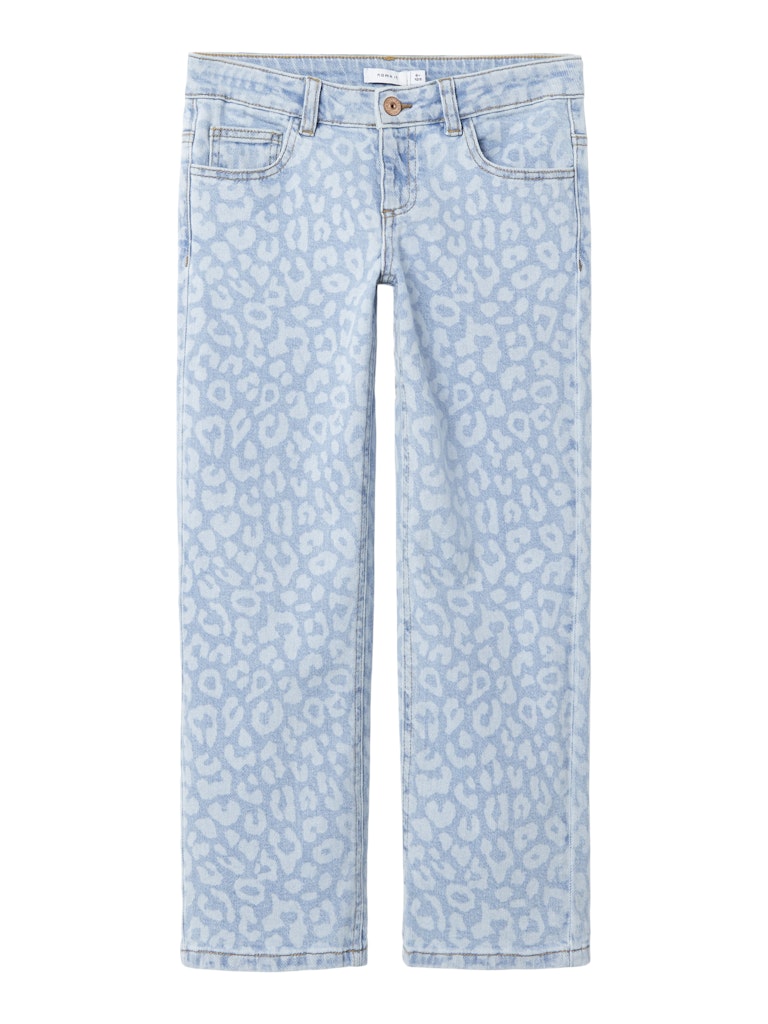 Name it Girls Wide Leg Jeans - Leopard Print