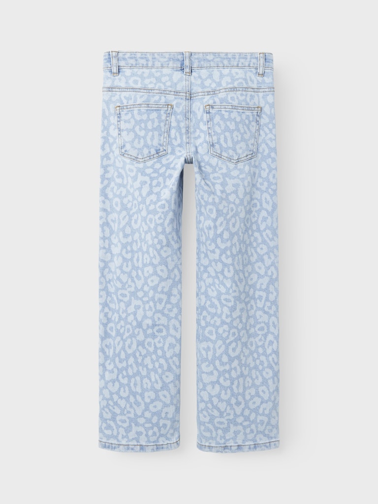 Name it Girls Wide Leg Jeans - Leopard Print