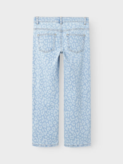 Name it Girls Wide Leg Jeans - Leopard Print