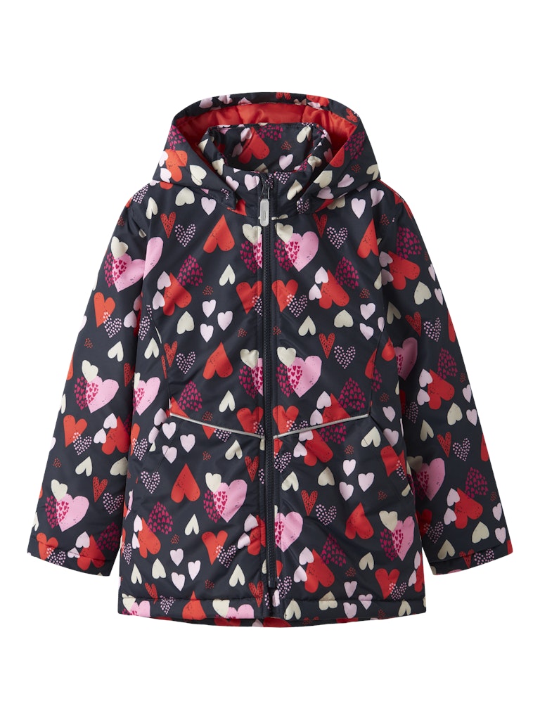 Name it Girls Heart Print  Padded Winter Jacket