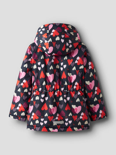 Name it Girls Heart Print  Padded Winter Jacket