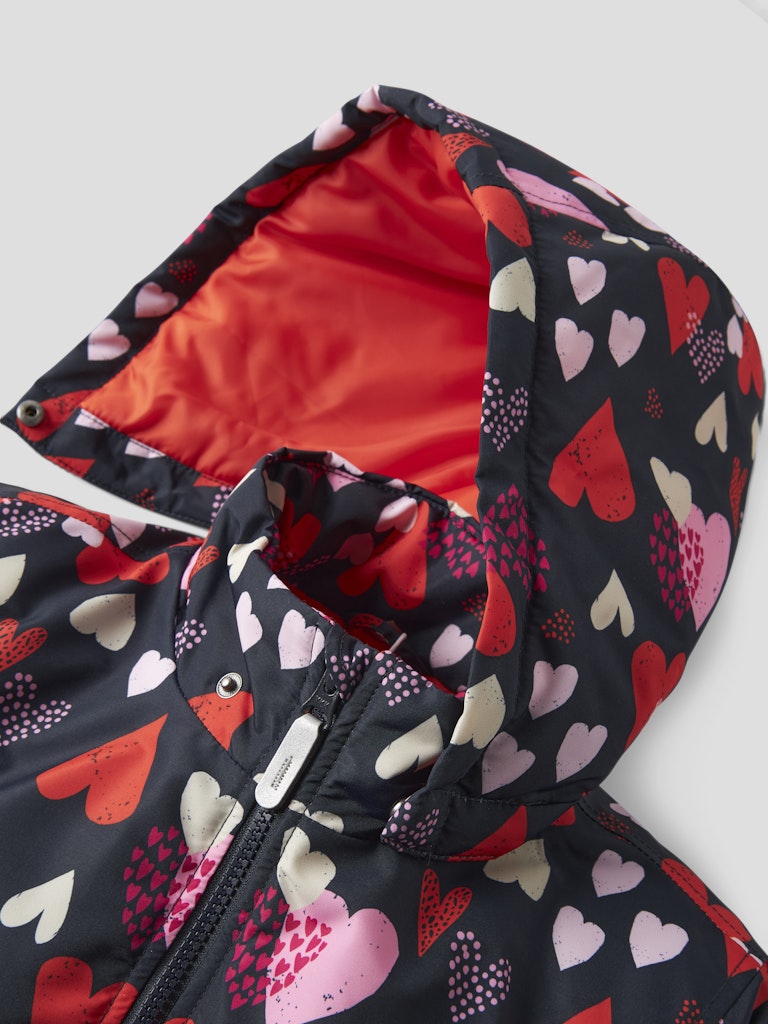Name it Girls Heart Print  Padded Winter Jacket