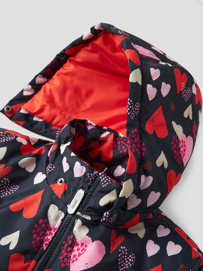 Name it Girls Heart Print  Padded Winter Jacket