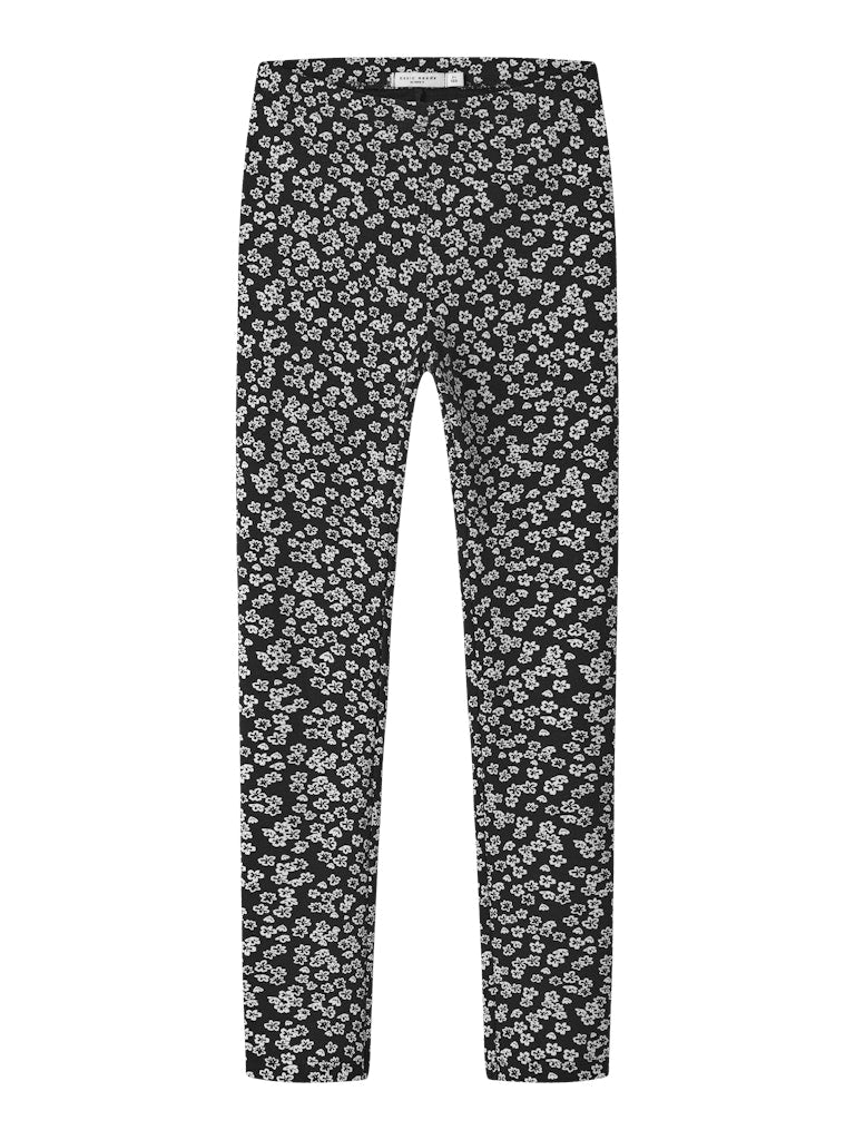 Name it Girls Black Floral Winter Legging with Brushed Inner Feel