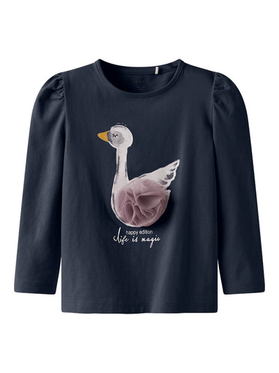 Name it Girls 2-Piece Swan Set - Navy