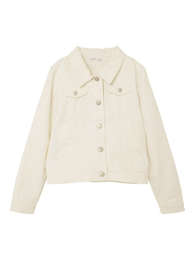 Name it Girls Cotton Twill Jacket - Off White