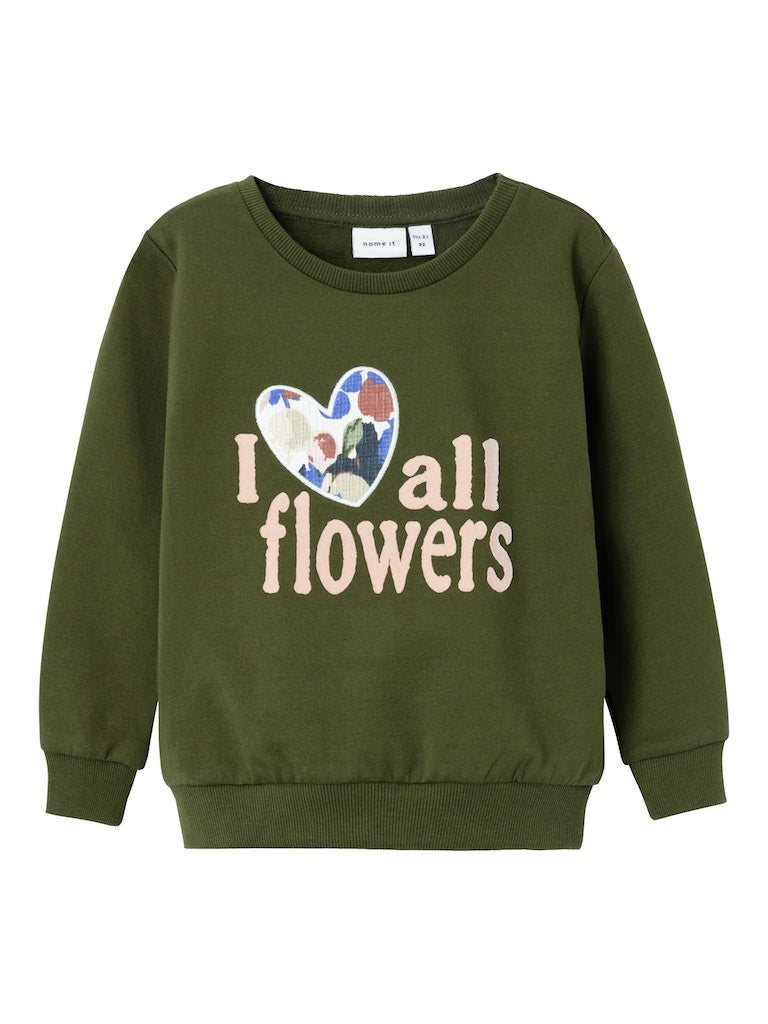 Name it Girl Flower Print Sweatshirt