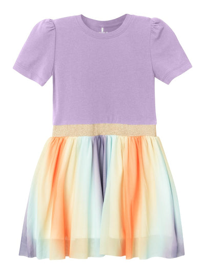 Name It Girls Rainbow Tulle Pretty Dress - Lilac