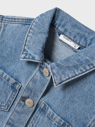 Name It Mini Girls Rose Embroidered Denim Jacket