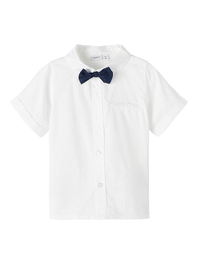 Name it Mini Boy Short-Sleeved White Shirt With Bow-Tie