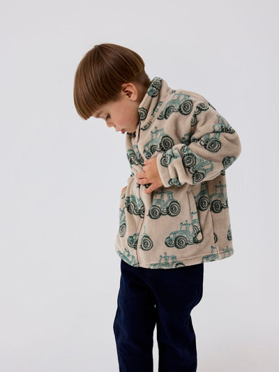 Name it Mini Boy Tractor Fleece Zip-Up Cardigan