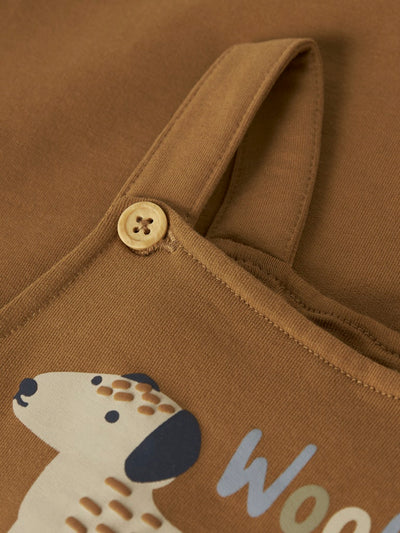 Name it Baby Boy 2-Piece Dungaree Set - Mustard Dogs