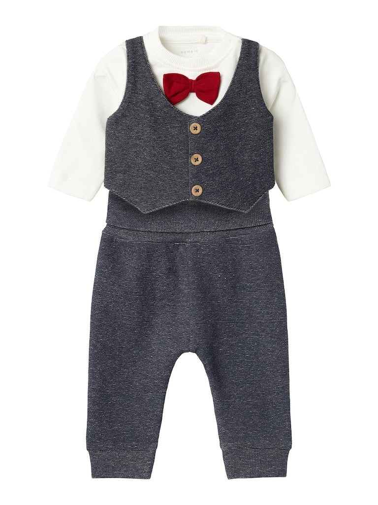 Name It Baby Boy 2-Piece Blue Waistcoat Set