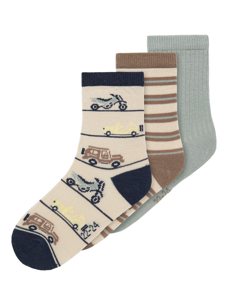 Boys 3-Pack Socks - Transport Theme