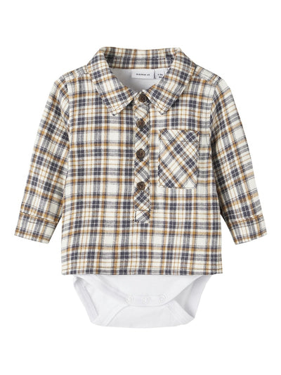 Baby Boy Checked Shirt Bodysuit