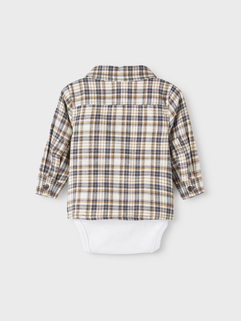 Baby Boy Checked Shirt Bodysuit