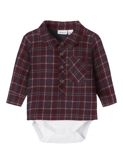 Baby Boy Checked Shirt Bodysuit