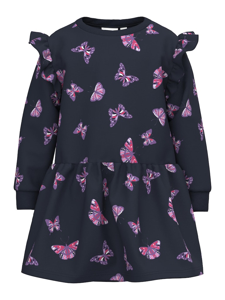 Name It Toddler Girl Butterfly Print Sweat Dress