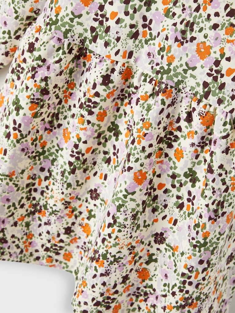 Name It Girls Floral Print Sweat Dress - Buttercream