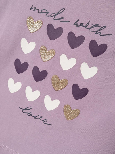 Name it Baby Girls Long-Sleeved Hearts Top - Lavender