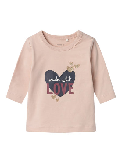 Name it Baby Girls Long-Sleeved Hearts Top - Lavender