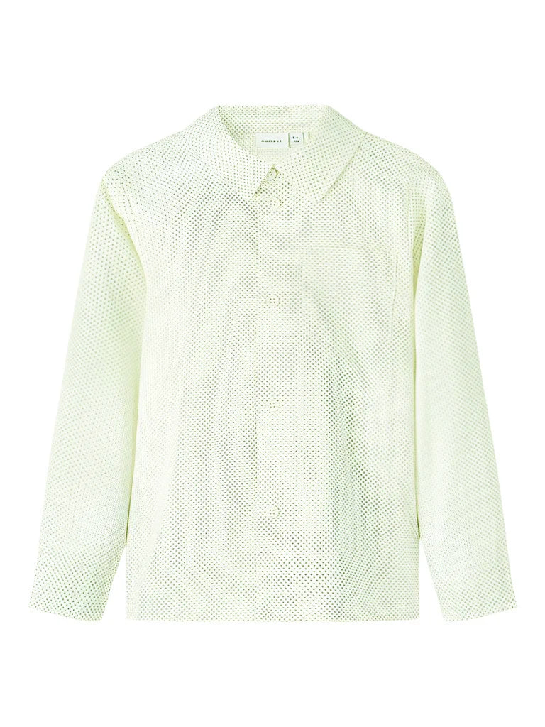 Name it Boys Pin Dot Cotton Shirt - Off White