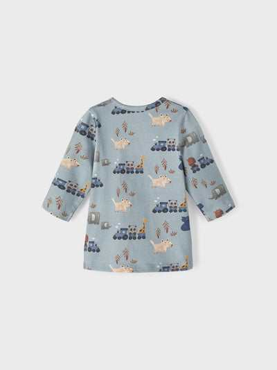 Name It Baby Boy Animal Print Top - Blue