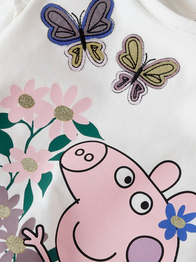 Girls Peppa Pig Long Sleeved Cotton Top