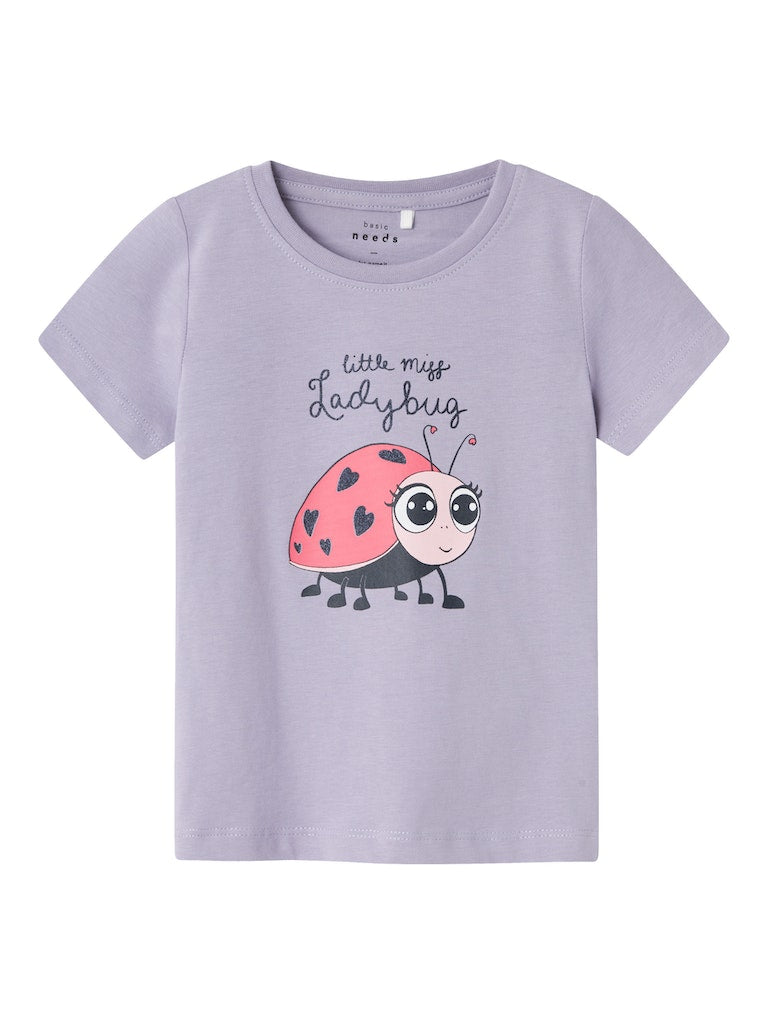 Name it Girls Short Sleeved Graphic Print Ladybug T-Shirt