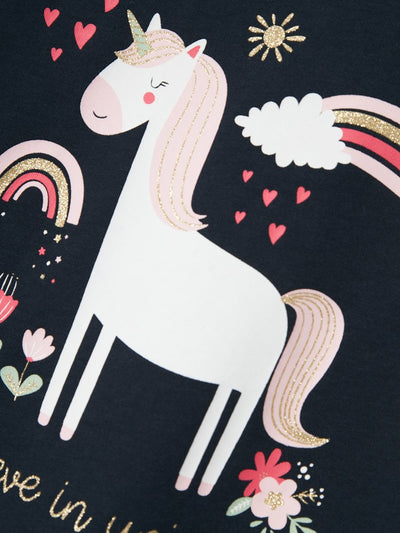Name it Girls Short Sleeved Graphic Print Unicorn T-Shirt