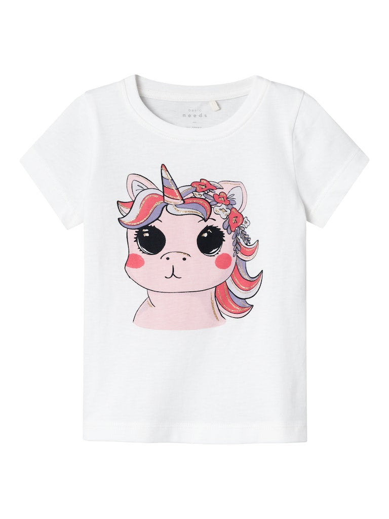 Name it Girls Short Sleeved Graphic Print Unicorn T-Shirt