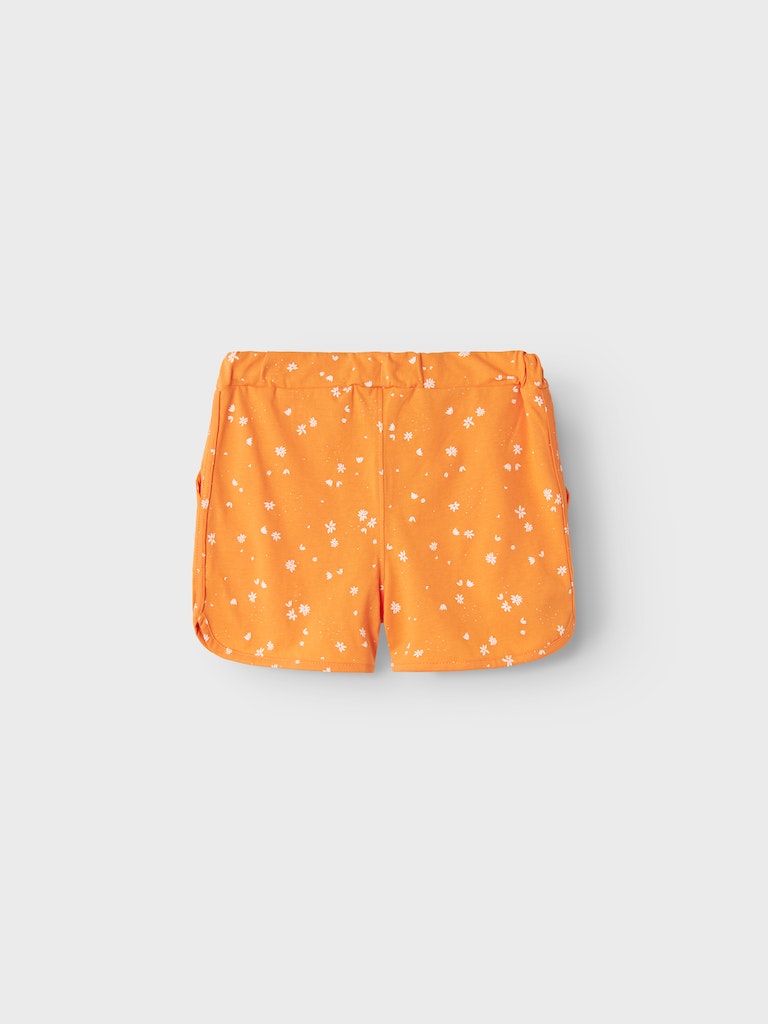 Name It Mini Girl Cotton Shorts - Orange/Navy