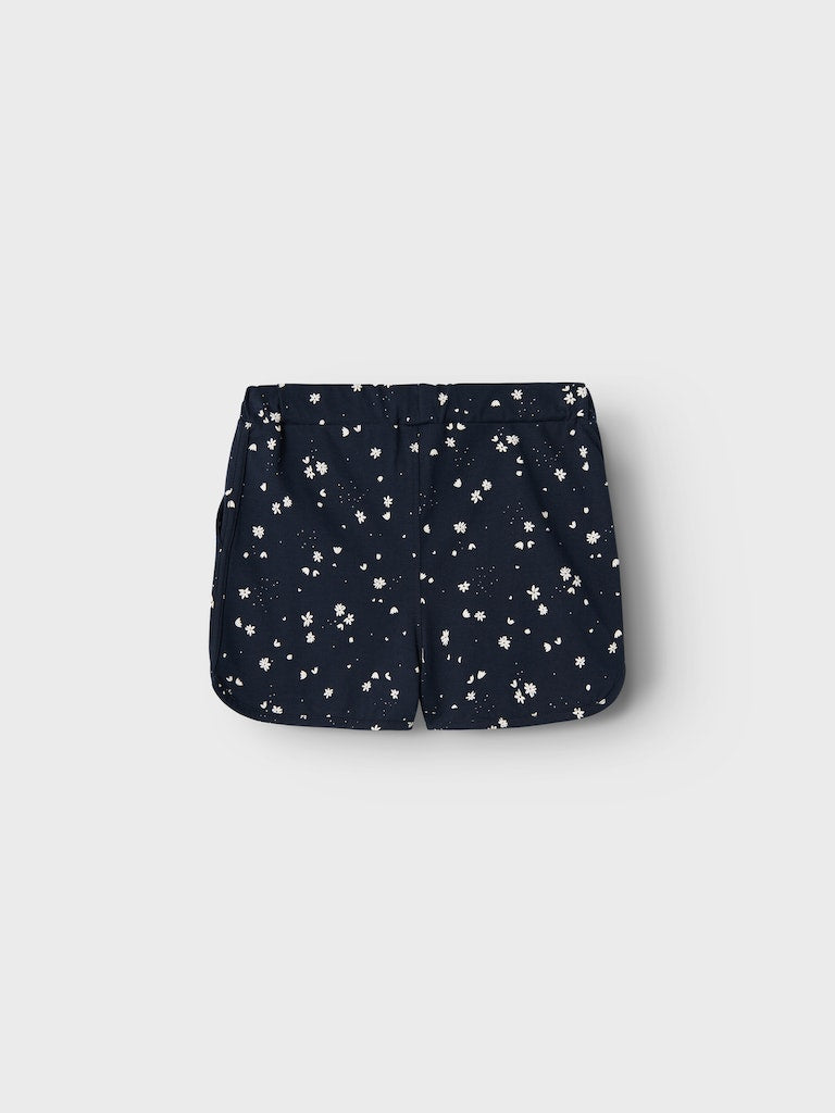 Name It Mini Girl Cotton Shorts - Orange/Navy