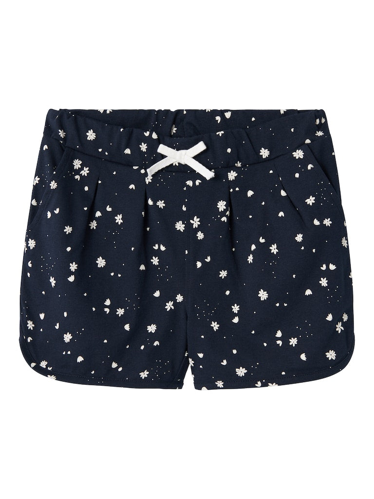 Name It Mini Girl Cotton Shorts - Orange/Navy