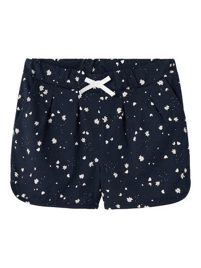 Name It Mini Girl Cotton Shorts - Orange/Navy