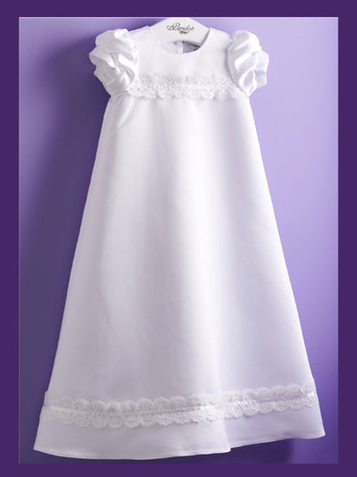 White Christening Gown with Lace Detail - PC3 Marie
