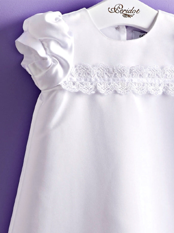 White Christening Gown with Lace Detail - PC3 Marie
