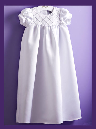 White Christening Gown with Diamond Lattice Design - PC5 Jemima