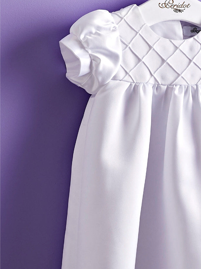 White Christening Gown with Diamond Lattice Design - PC5 Jemima