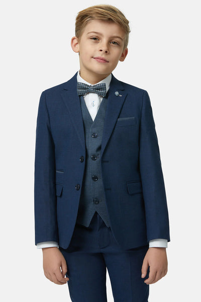 Benetti Boys 3-Piece RONNIE TEAL Suit with Shawl Lapel Waistcoat