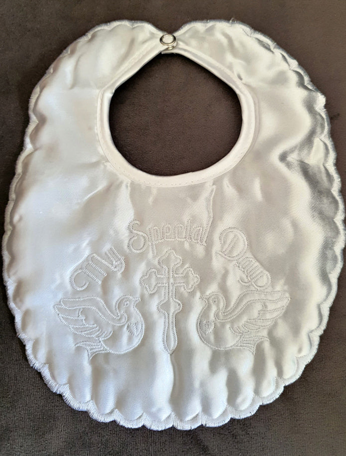 Elegance white Christening Bib - My Special Day