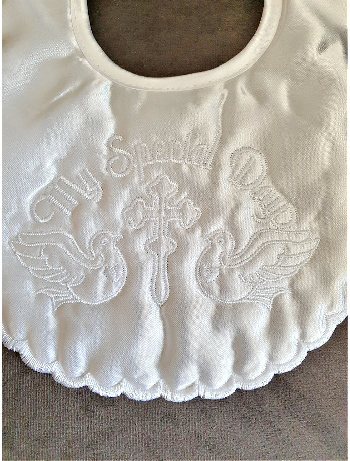 Elegance white Christening Bib - My Special Day