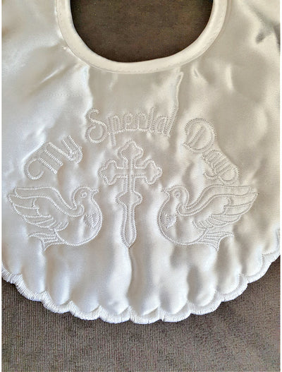 Elegance white Christening Bib - My Special Day